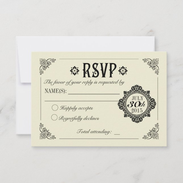 Vintage elegante Hochzeitseröffnungsfeier UAWG RSVP Karte (Vorderseite)