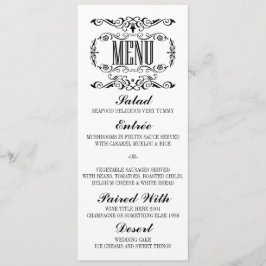 Vintage elegante Hochzeitskarten Menükarte