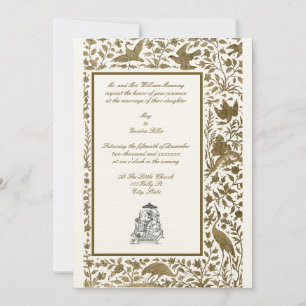 Vintage elegante indische Vogelbricht 1608 Hochzei Einladung