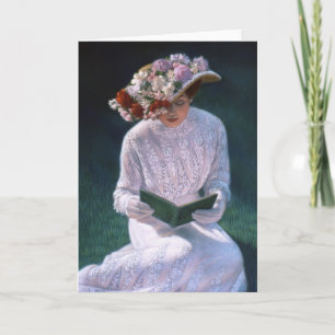 Vintage Elegante Kunst, Viktorianische Dame Karte