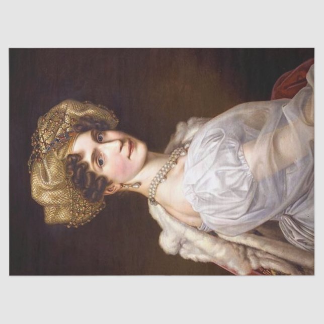 Vintage Elegante Lady in White Pearls Entdeckungsr Seidenpapier (Vorderseite)