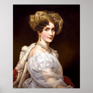 Vintage Elegante Lady in White Pearls Poster