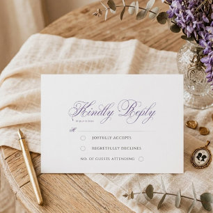Vintage Elegante Minimalistische Schrift Regency-H RSVP Karte