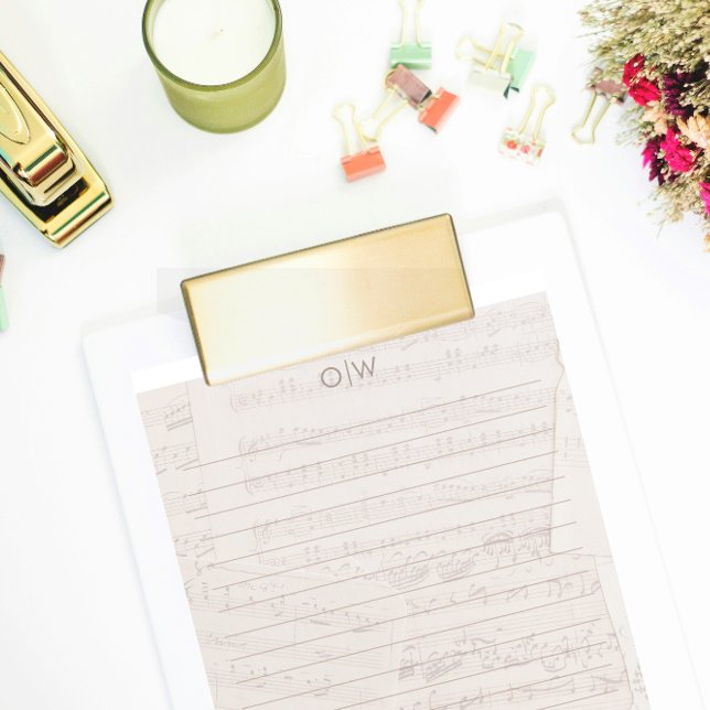 Vintage elegante Musiknote Initial Lined Briefbogen (Von Creator hochgeladen)