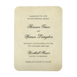 Vintage Elegante Nicht-Foto-Hochzeit speichern Sie Magnet