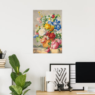 Vintage Elegante Pastell Blumen Botanische Wandkun Poster