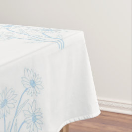 Vintage Elegante Pastellblaue Blumengestaltung Frü Tischdecke
