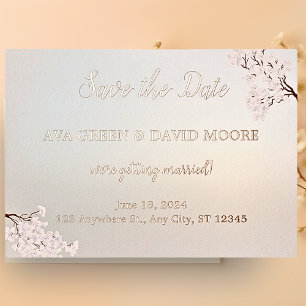 Vintage Elegante Pearl Romance Save the Date Karte