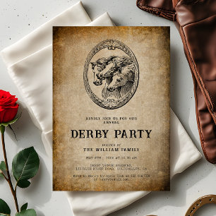 Vintage Elegante Pferderennen Derby-Party Einladung