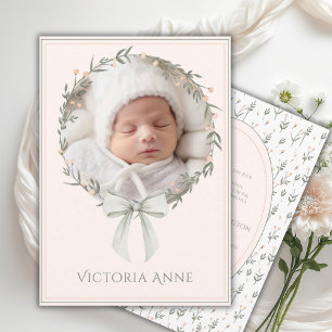 Vintage Elegante rosa Baby Girl Geburtsanzeige Einladung