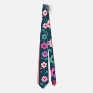 Vintage Elegante Rosa Florale Botanische Kunst  Krawatte