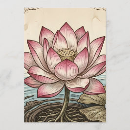 Vintage Elegante Rosa Lotus Blumen-Veranstaltungsp Programm