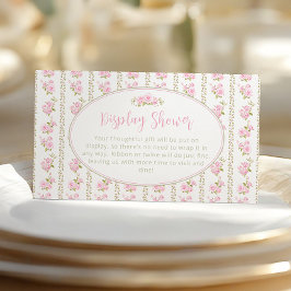 Vintage Elegante rosa Rosendisplay-Dusche Begleitkarte