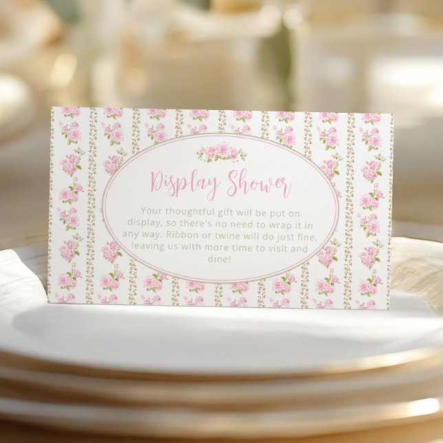 Vintage Elegante rosa Rosendisplay-Dusche Begleitkarte (Von Creator hochgeladen)