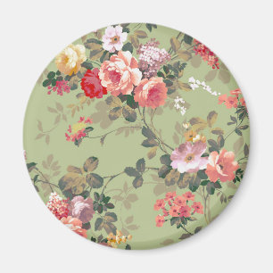 Vintage elegante rosa rote gelbe Rosenmuster Magnet