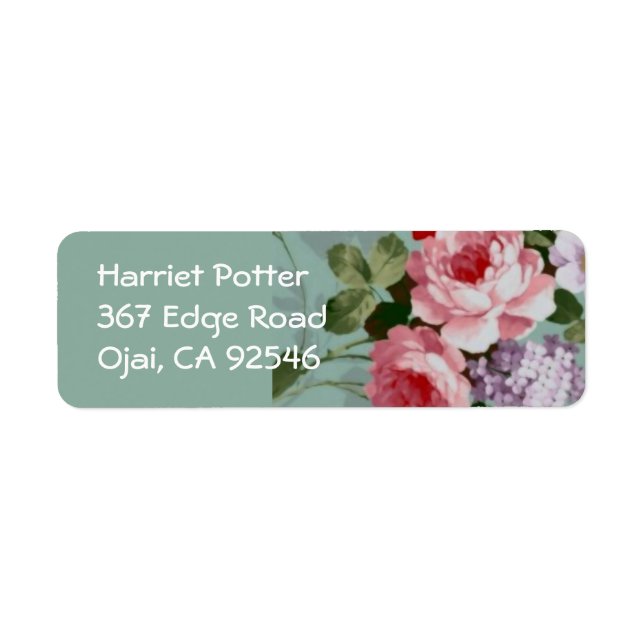 Vintage elegante rosa Rote Rosen (Vorne)