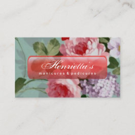 Vintage elegante rosa Rote Rosen Visitenkarte