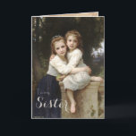 Vintage Elegante Sister Birthday Card Karte<br><div class="desc">Diese Karte zeigt ein Vintages Bild auf dem Cover mit den Worten "To my Sister". Darin steht: "Wir wünschen Ihnen Liebe und Glück das ganze Jahr hindurch.  Alles Gute zum Geburtstag". Das Bild auf dem Cover trägt den Titel "Two Sisters" und wurde 1901 von William Adolphe Bouguereau gemalt</div>