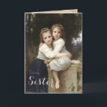 Vintage Elegante Sister Birthday Card Karte<br><div class="desc">Diese Karte zeigt ein Vintages Bild auf dem Cover mit den Worten "To my Sister". Darin steht: "Wir wünschen Ihnen Liebe und Glück das ganze Jahr hindurch. Alles Gute zum Geburtstag". Das Bild auf dem Cover trägt den Titel "Two Sisters" und wurde 1901 von William Adolphe Bouguereau gemalt</div>