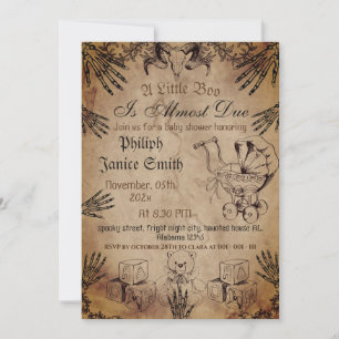 Vintage Elegante Spooky, Halloween Baby Shower Inv Einladung