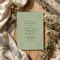 Vintage Elegante Verzierung Prägedruck QR Code Hoc