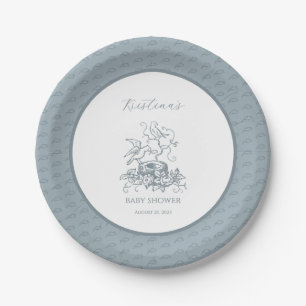 Vintage Elegante Vogel-Nest-Baby-Party Pappteller