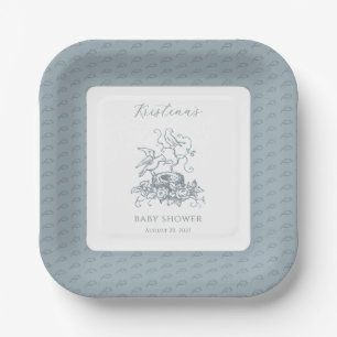 Vintage Elegante Vogel-Nest-Baby-Party Pappteller