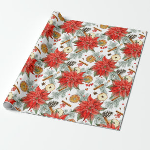 Vintage elegante Weihnachts-Wasserfarben-Weihnacht Geschenkpapier