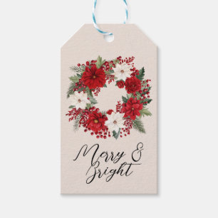 Vintage elegante Weihnachtsfeiertagsadresse Geschenkanhänger