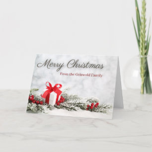 Vintage-elegante Weihnachtskarte zum Anpassen Karte