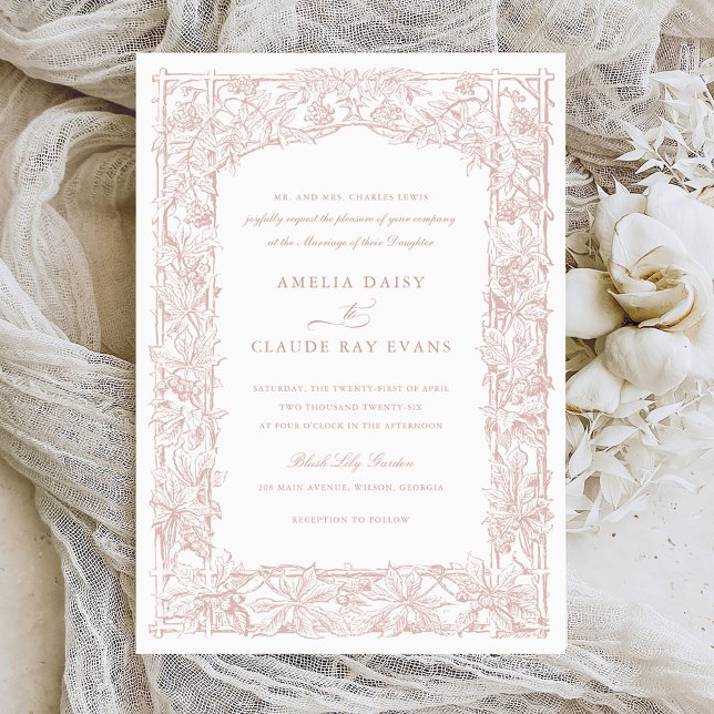 Vintage, elegante Weinreben, Rahmen Hochzeit Einladung (Von Creator hochgeladen)