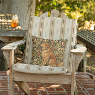 Vintage eleganter Golden Retriever Boho-Malerei Kissen