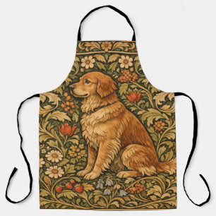 Vintage eleganter Golden Retriever Boho-Malerei Schürze