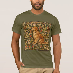 Vintage eleganter Golden Retriever Boho-Malerei T-Shirt