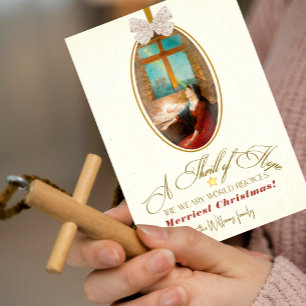 Vintage Eleganter Hoffnungsschauer Foto Weihnachte Feiertagskarte