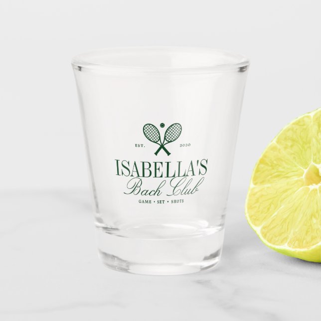 Vintage Eleganter Landclub Junggesellinnenabschied Schnapsglas (Vorderseite)