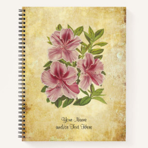 Vintage Eleganter Rhododendron Notizbuch