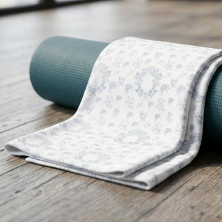 Vintage Elegantes Blaues Toile-Muster Handtuch