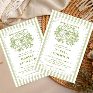 Vintage Elegantes Cafe bebe Baby Shower Einladung