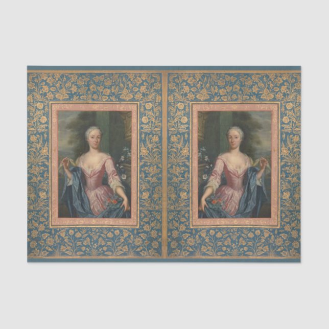 Vintage Elegantin Blumenblume Seidenpapier (Vorderseite)