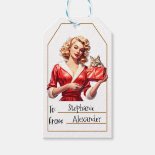 Vintage Elegantin  Personalisiert nach und von (3) Geschenkanhänger