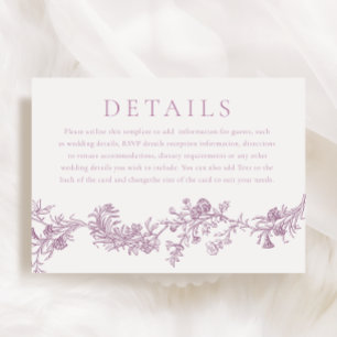 Vintage Eleganz: Dusty Rose Rosa Hochzeitsdetails Begleitkarte