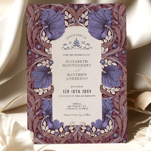 Vintage-Eleganz Flieder-Schneckenklee-Hochzeit Einladung