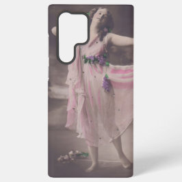 Vintage Eleganz in rosa, florales Kleid Samsung Galaxy Hülle