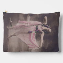 Vintage Eleganz in rosa, florales Kleid Zubehörtasche