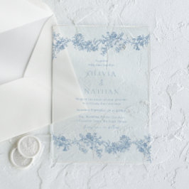 Vintage Eleganz: Klassische Blumenhochzeit Acryleinladungen