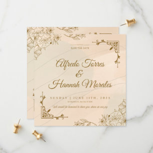 Vintage Eleganz: Klassische Blumenhochzeit Rette Save The Date