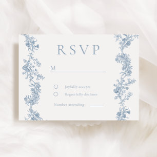 Vintage Eleganz: Klassische Blumenhochzeit RSVP Karte