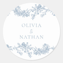 Vintage Eleganz: Klassische Blumenhochzeit Runder Aufkleber