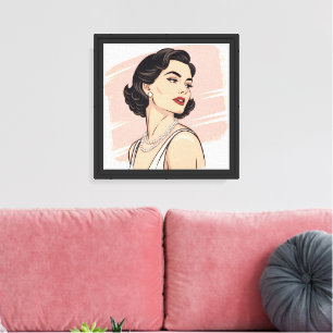 Vintage-Eleganz Pin-Up-Frau Leinwanddruck